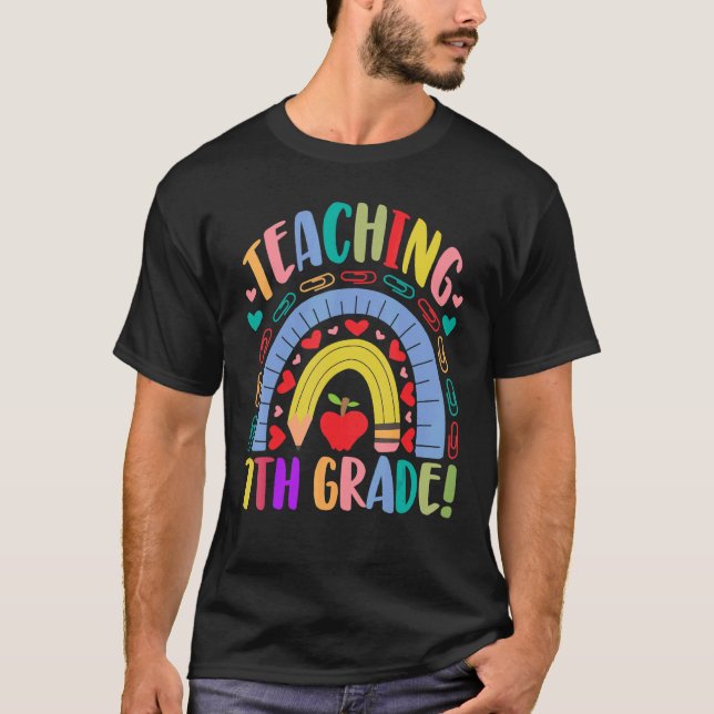 Lehre 7. Klasse Schule Rainbow Acedamic T-Shirt (Vorderseite)