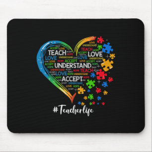Lehre Akzeptanz Liebe Lehrer Herzautismus Mousepad