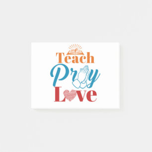 Lehre die Liebe Christlich katholischer Lehrer Gla Post-it Klebezettel