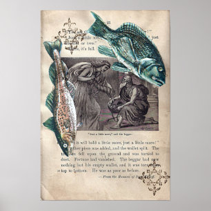 Lehre einen Begleiter zum Fischen Poster