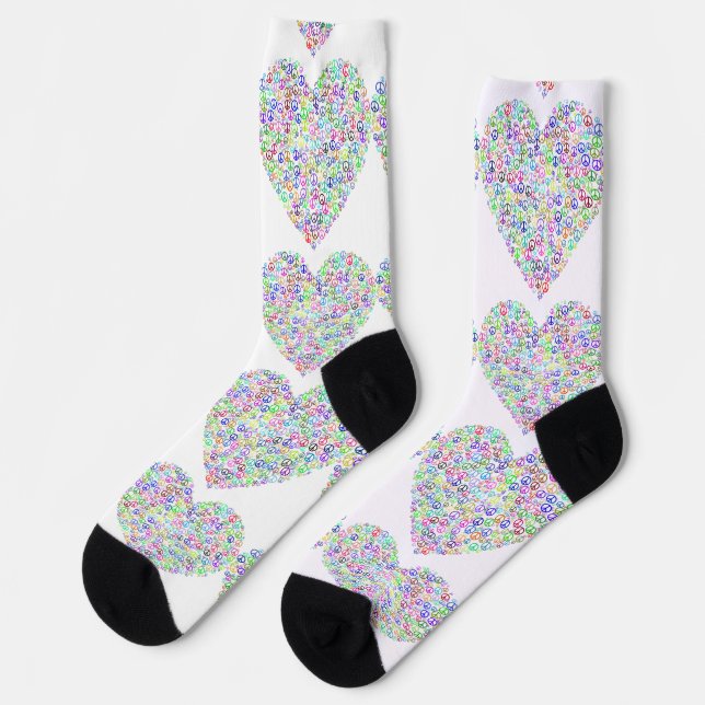 Lehre Frieden Herz Donner_Cove Socken (Linkes Detail)