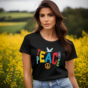 Lehre Frieden Schwarz T-Shirt