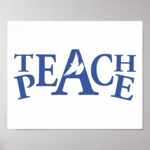 Lehre Frieden Single White Dove Slogan Kunst Poster