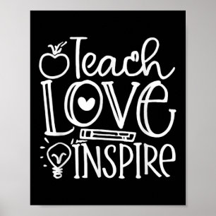 Lehre Liebe Inse Retro Lehrer Kinder Zurück Zur Sc Poster