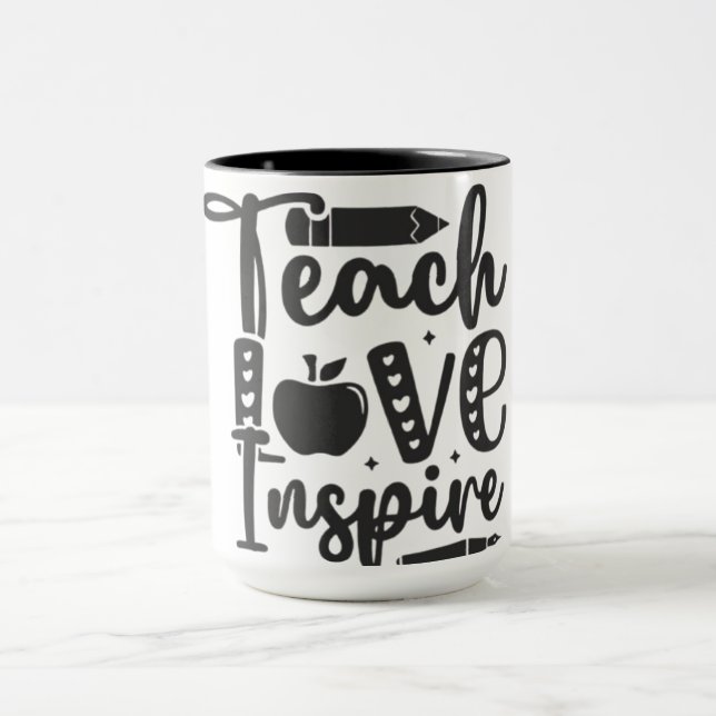Lehre, Liebe, Inspirier- Tasse (Zentrum)