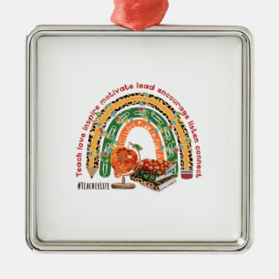 Lehre Liebe Inspiriere Motivationsvorsprung Ornament Aus Metall