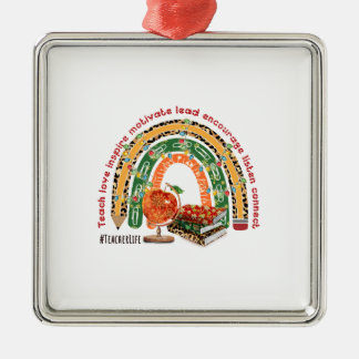 Lehre Liebe Inspiriere Motivationsvorsprung Ornament Aus Metall