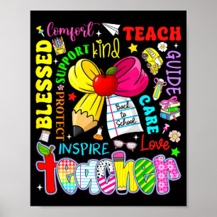 Lehre Liebe Inspirieren Lehrer Kinder Bleistift Bo Poster