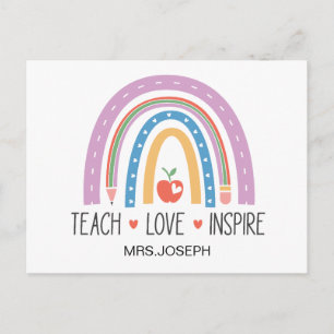 Lehre Liebe Inspirieren Lehrer  Postkarte