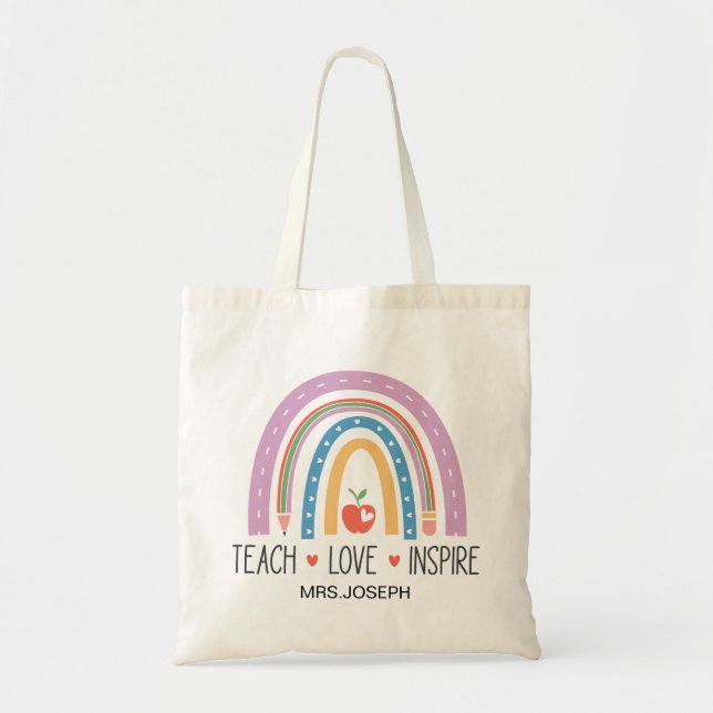 Lehre Liebe Inspirieren Lehrer  Tragetasche (Vorne)