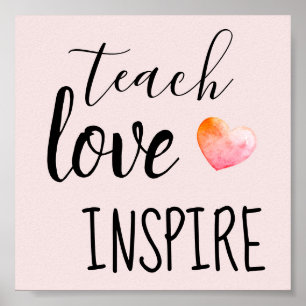 Lehre Liebe Inspirieren Lehrerinnen Rosa Poster