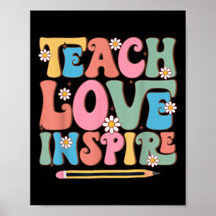 Lehre Liebe Inspirieren Retro Groovy Zurück zur Sc Poster