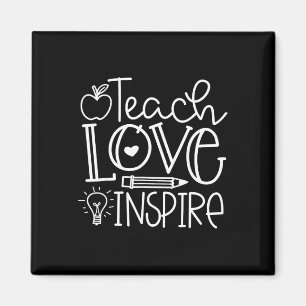 Lehre Liebe Inspirieren Retro Lehrer Kinder Ck Zur Magnet