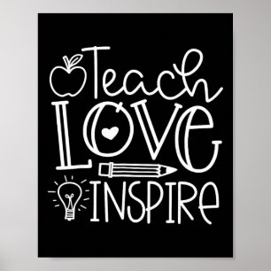 Lehre Liebe Inspirieren Retro Lehrer Kinder Ck Zur Poster