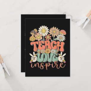Lehre Liebe Inspirieren Retro Zurück zur Schule Einladung