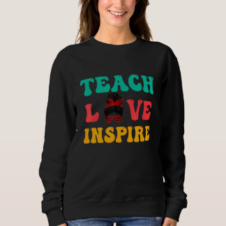 Lehre Liebe Inspirieren Unordentlicher Dutt Retro  Sweatshirt