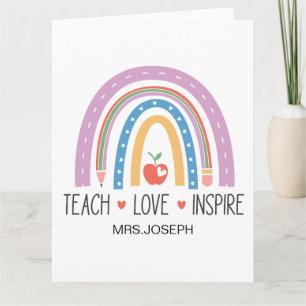Lehre Liebe Inspirierender Lehrer Dankeskarte