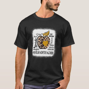Lehre Liebe Inspirierte 1. Klasse Lehrer Leopard z T-Shirt