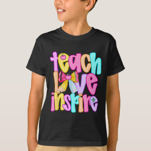 Lehre Liebe Insre Preppy Zurück zur Schule Lehrer T-Shirt
