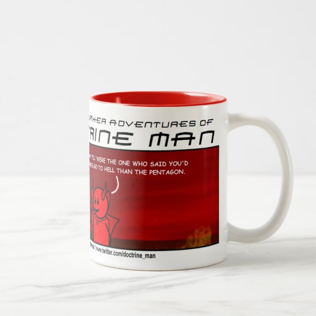 Lehre-Mann "großes Satan" Kaffee-Tasse Zweifarbige Tasse (Rechts)