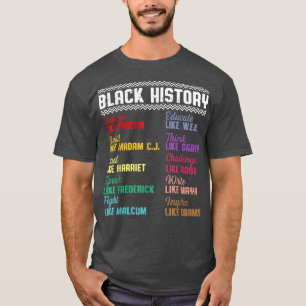 Lehre schwarze Geschichtsführer Black History Mona T-Shirt
