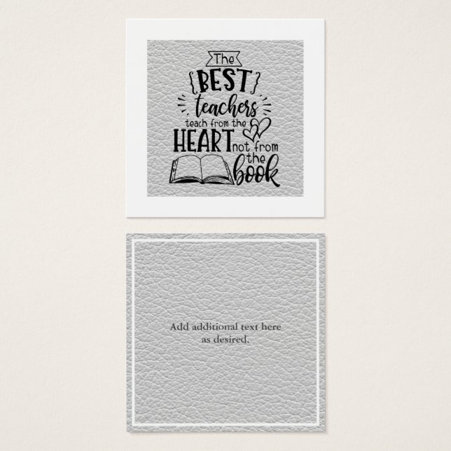 LEHRE vom HERZEN kein BUCHLEHRER, der das Geschenk (Vorne & Hinten)