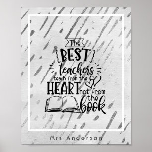 LEHRE vom HERZEN kein BUCHLEHRER, der das Geschenk Poster