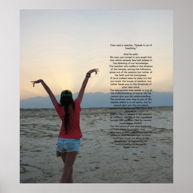 Lehre von Kahlil Gibran Poster (Vorne)