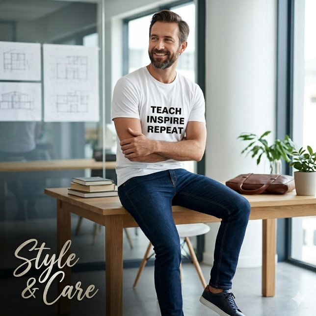 Lehren Inspirieren Wiederholen Motivierendes Desig T-Shirt (Teach Inspire Repeat Motivational Design T-Shirt)