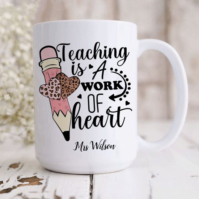 Lehren ist ein Werk der Anerkennung von Herzlehrer Kaffeetasse (teaching is a work of heart Mug, teacher gift, teacher gifts)