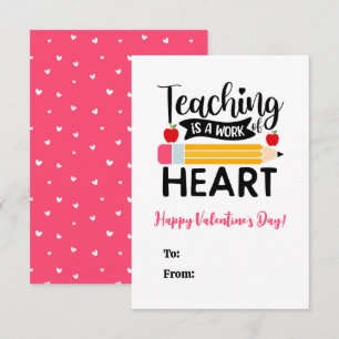 Lehren ist ein Werk des Herzens, Valentinstag Mitteilungskarte