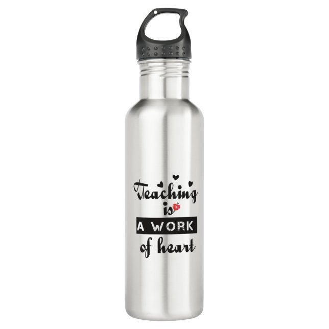 Lehren ist ein Werk des Herzens VAR Edelstahlflasche (Vorderseite)