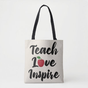 Lehren Liebe Inspirieren Apple-Schul-Lehrer-Zitat