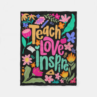 Lehren Liebe Inspirieren Blume Lehrer Erster Tag Z Fleecedecke