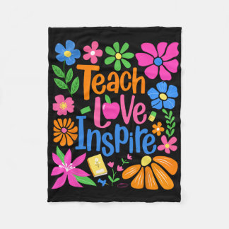 Lehren Liebe Inspirieren Boho Floral Retro Ck Zur Fleecedecke
