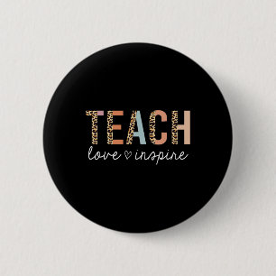 Lehren Liebe Inspirieren Leopard Ck Zur Schule Süß Button