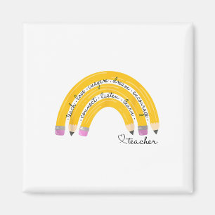 Lehren Liebe Inspirieren Regenbogen Bleistift Lehr Magnet