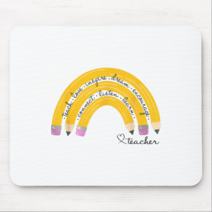 Lehren Liebe Inspirieren Regenbogen Bleistift Lehr Mousepad