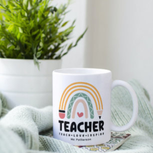 Lehren Sie Liebe Inspirieren Regenbogen Personalis Kaffeetasse