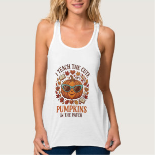 Lehren Sie süße Kürbisse Patch Halloween-Sonnenbri Tank Top