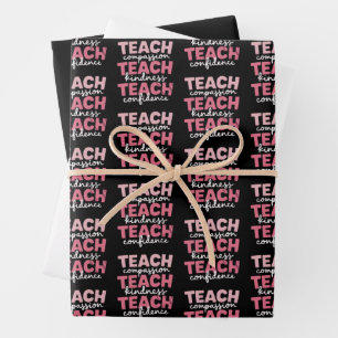 Lehren Sie süße Lehrer Lebensbildung Inspirierend Geschenkpapier Set