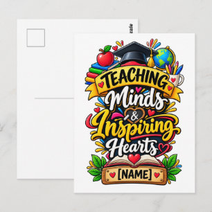 Lehrende Köpfe und inspirierende Herzen Inspiriere Postkarte