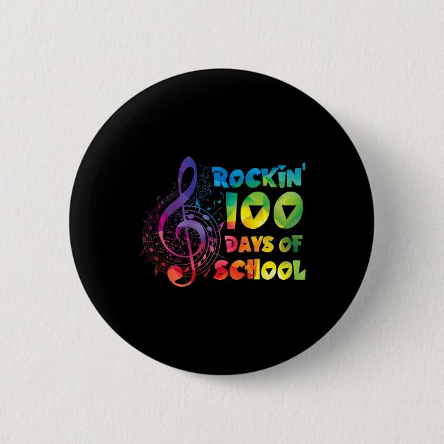 Lehrer - 100 Tage Musik in der Schule Button (Vorderseite)
