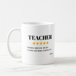 Lehrer 5 Star Review | Geschenk für phantastische Kaffeetasse