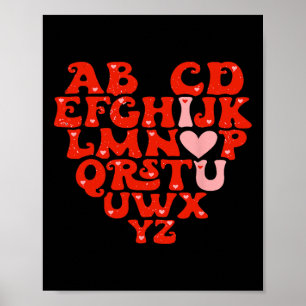 Lehrer Abc Alphabet Ich Liebe Dich Herz Valentinst Poster