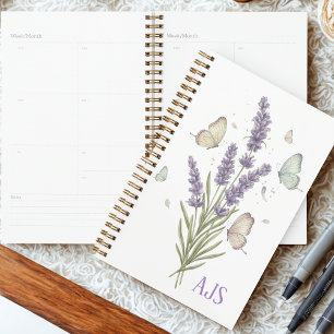 Lehrer Abschluss Lavendel Schmetterling Monogramm Planer
