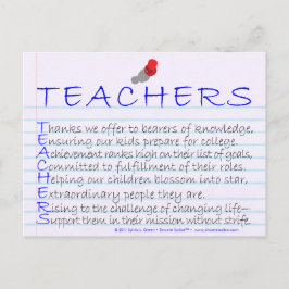 Lehrer (akrostisch) postkarte