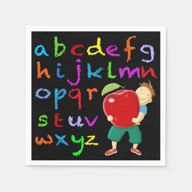 Lehrer Alphabet Serviette (Vorderseite)