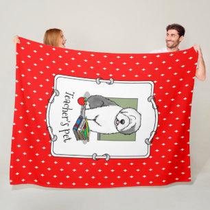 Lehrer Alte Englische Schafhunde (Grau 1) Niedlich Fleecedecke