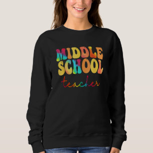 Lehrer an der Mittelschule Retro Groovy Glückliche Sweatshirt
